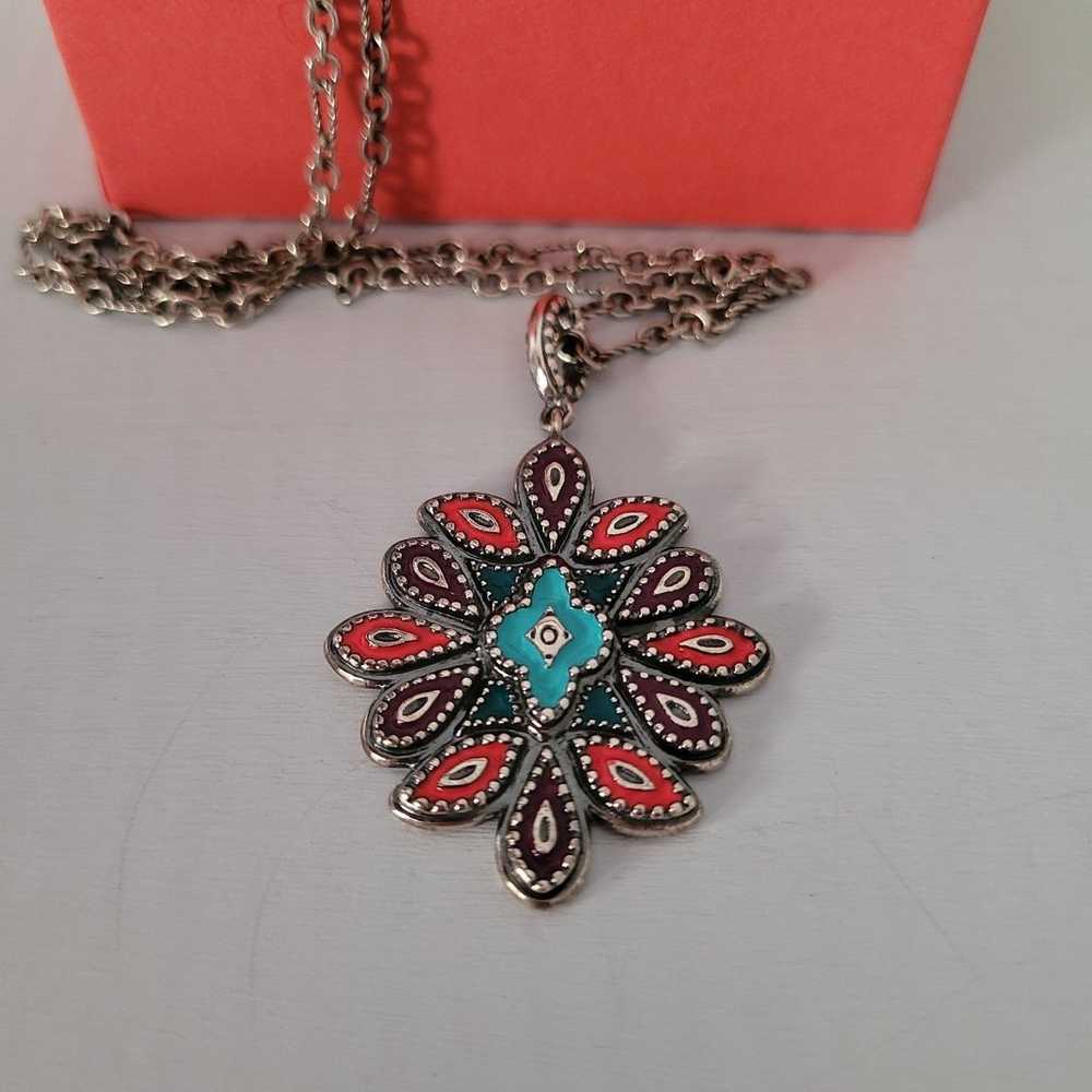 James Avery Retired Silver Cordoba Enamel Pendant… - image 1