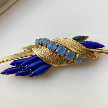 【Super rare】Christian Dior 1960s Blue Rhinestone B