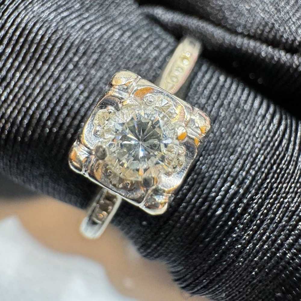 14k solid white gold 0.55CTW Diamond Engagement r… - image 1