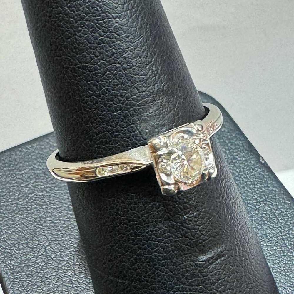 14k solid white gold 0.55CTW Diamond Engagement r… - image 3