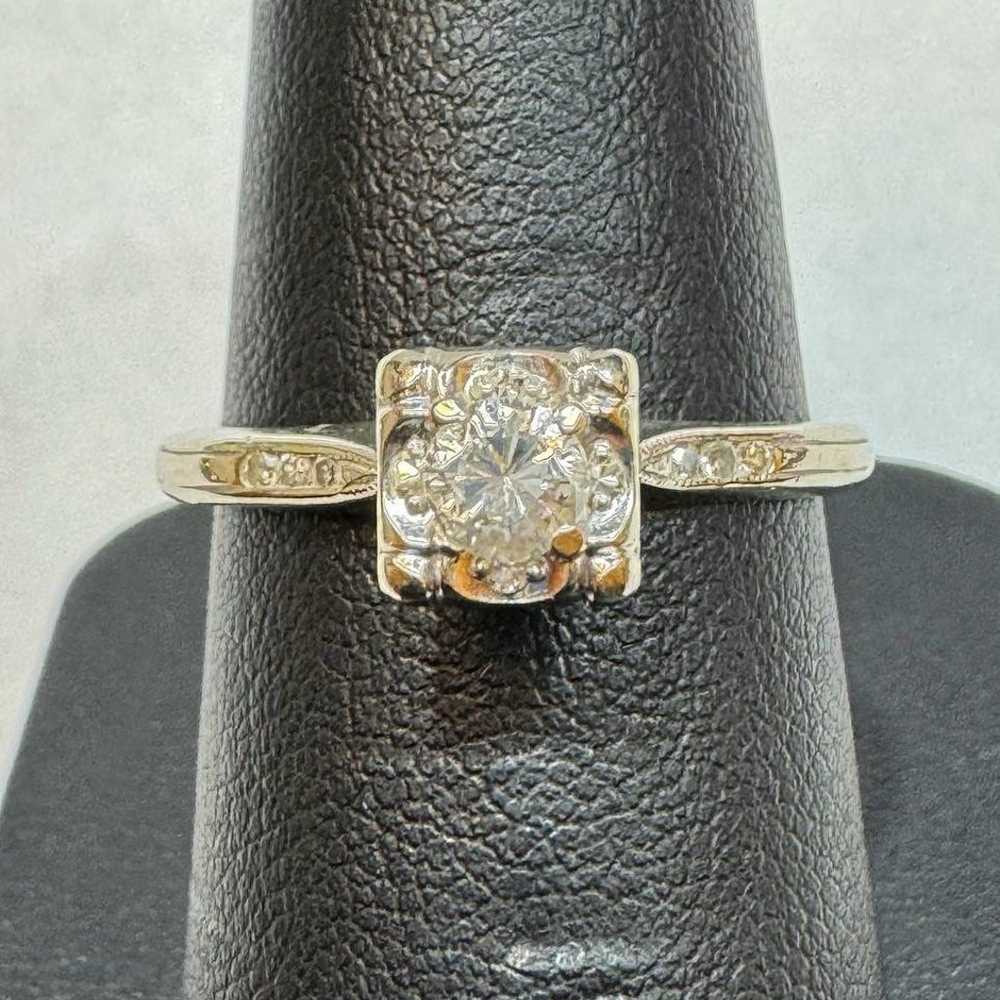 14k solid white gold 0.55CTW Diamond Engagement r… - image 4