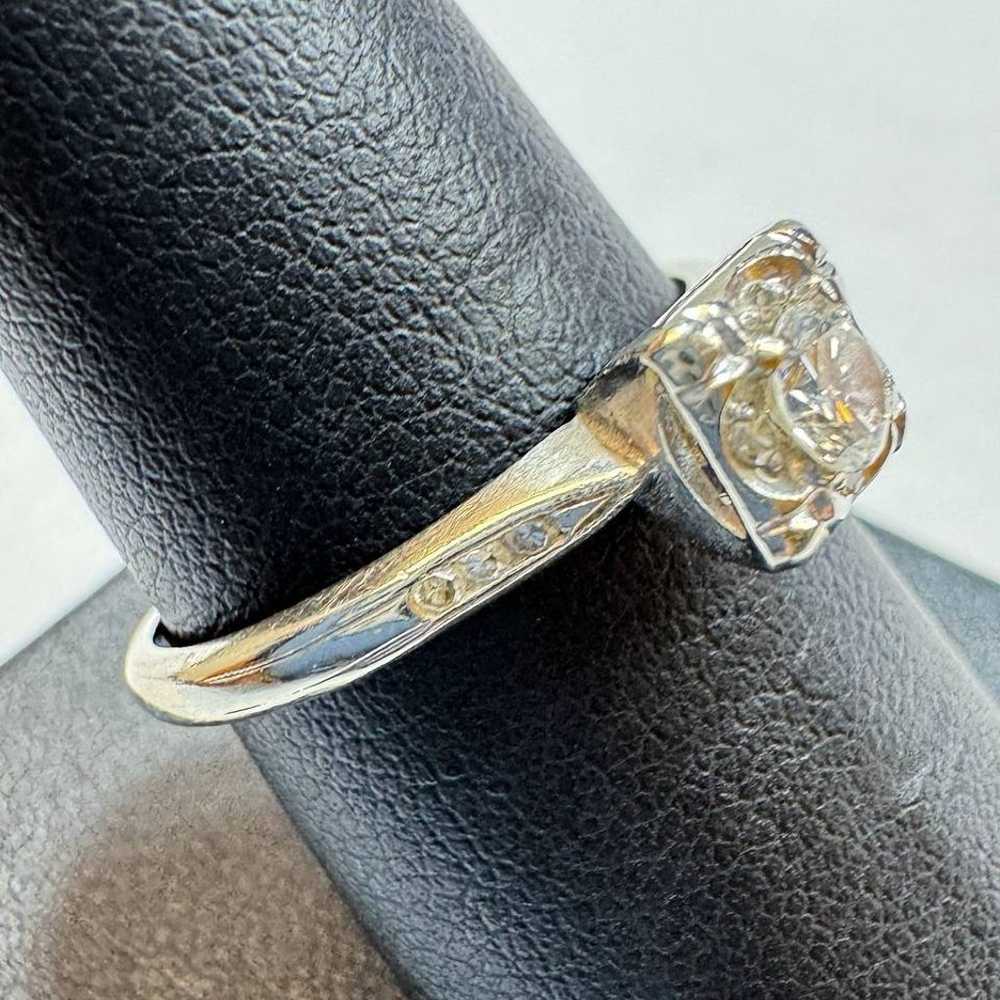 14k solid white gold 0.55CTW Diamond Engagement r… - image 5