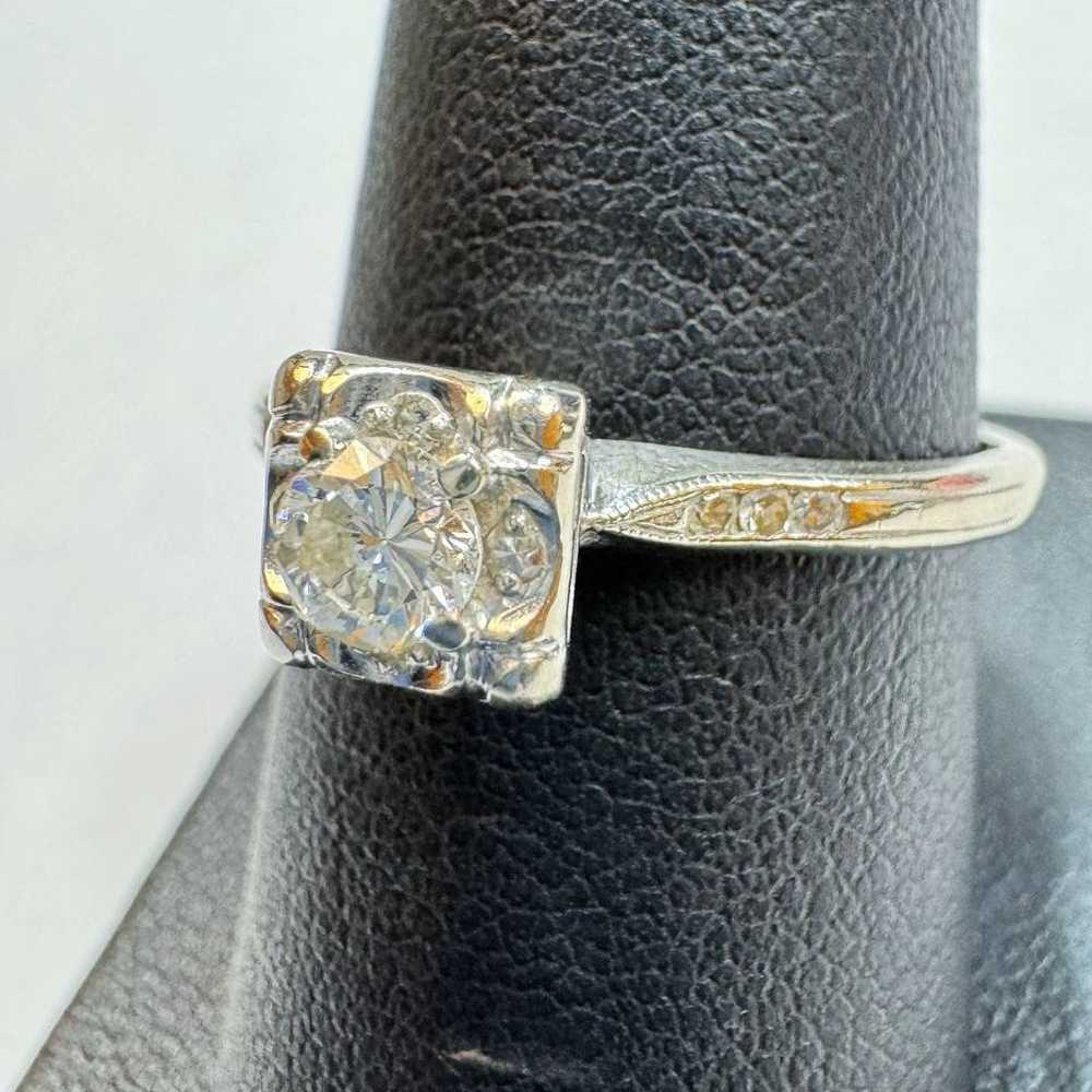 14k solid white gold 0.55CTW Diamond Engagement r… - image 6