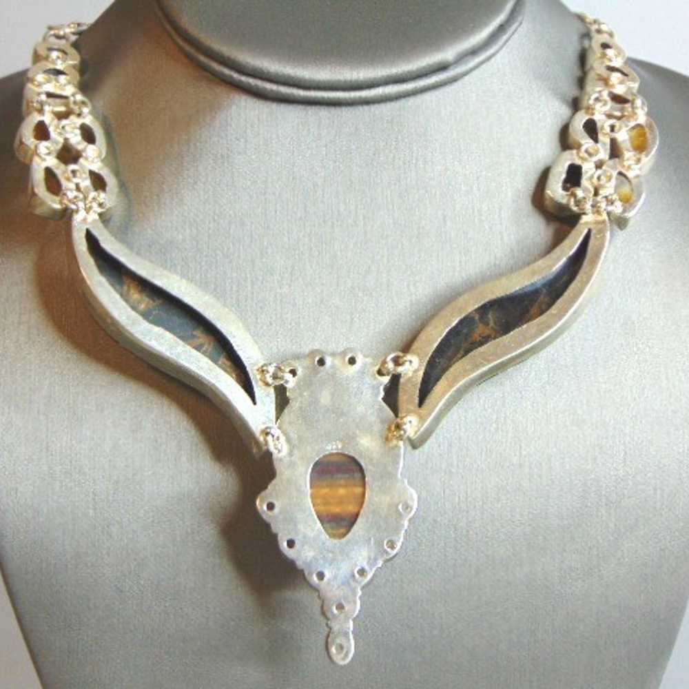 Womens Vintage Estate Sterling Silver Multi Stone… - image 2