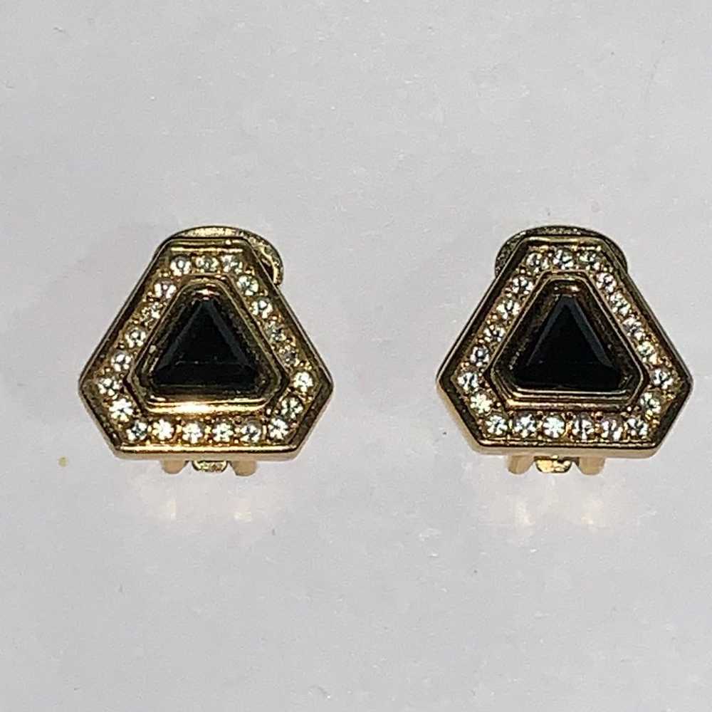 CHRISTIAN DIOR 14k gold plate EARRINGS clip on c.… - image 2