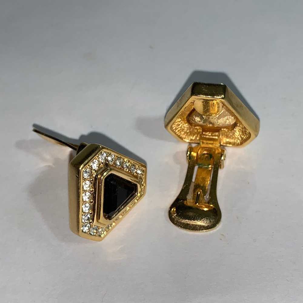 CHRISTIAN DIOR 14k gold plate EARRINGS clip on c.… - image 6