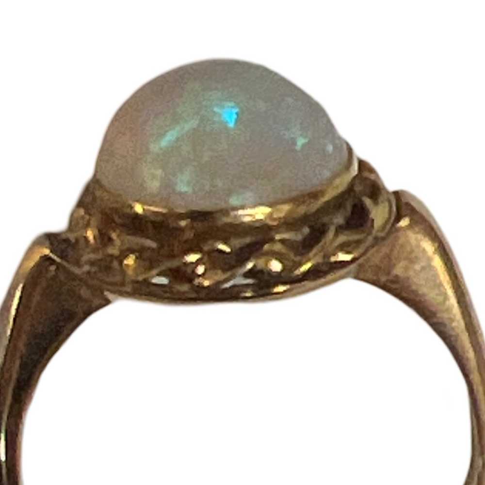 14k Yellow Gold Opal Ring Size 6.5 - image 4