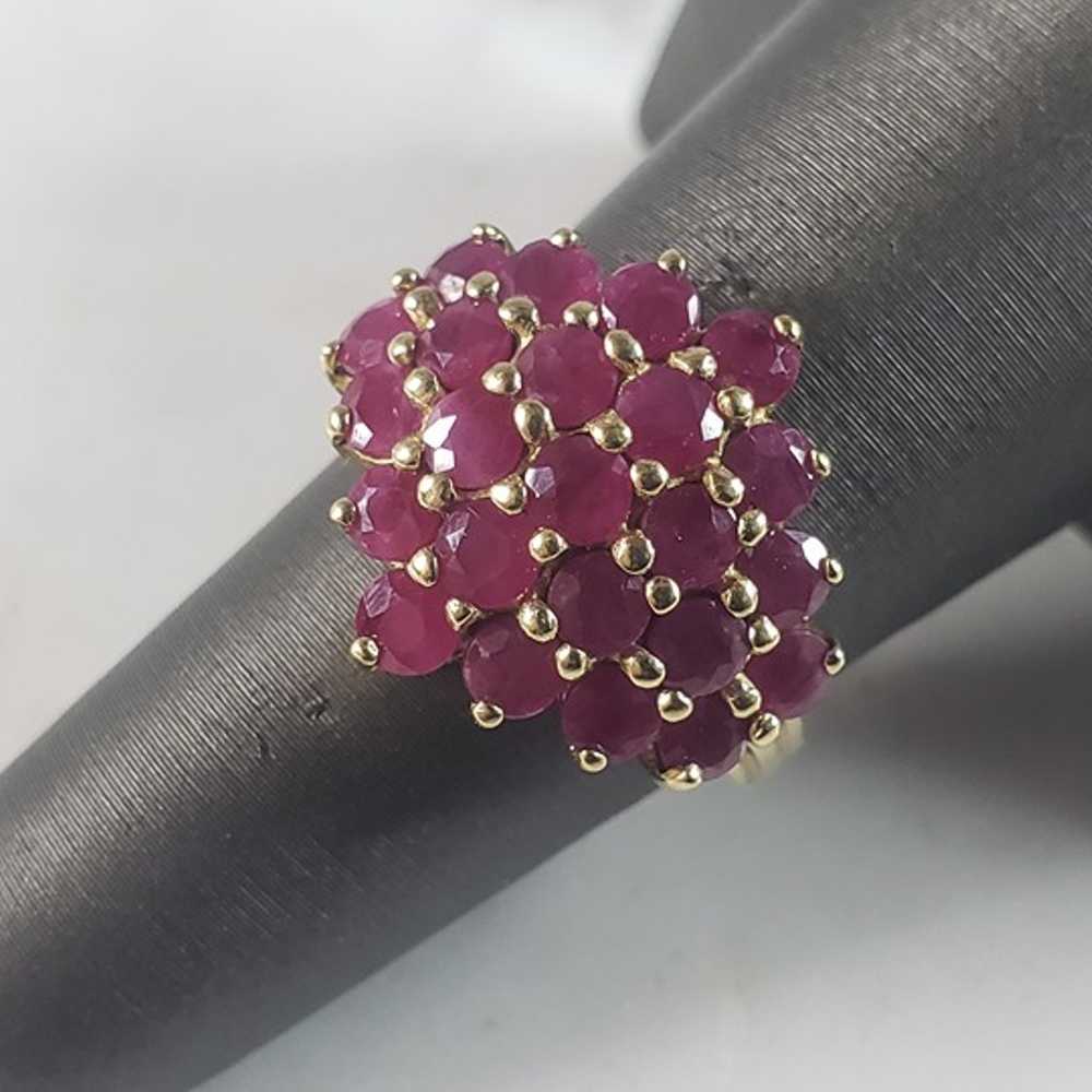 Womens Vintage Estate 10k Yellow Gold Ruby Ring 4… - image 1