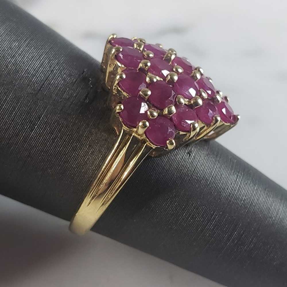 Womens Vintage Estate 10k Yellow Gold Ruby Ring 4… - image 2