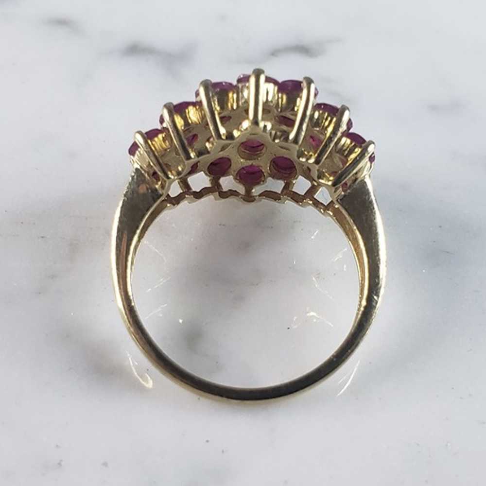 Womens Vintage Estate 10k Yellow Gold Ruby Ring 4… - image 3