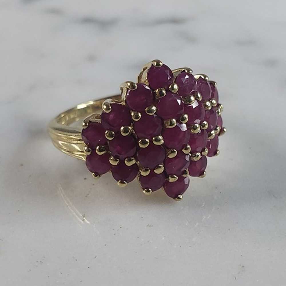 Womens Vintage Estate 10k Yellow Gold Ruby Ring 4… - image 4