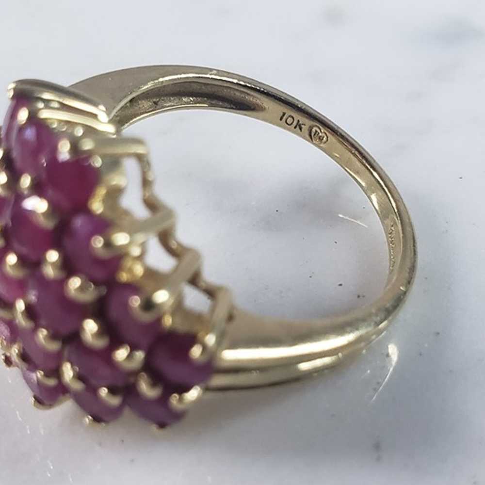 Womens Vintage Estate 10k Yellow Gold Ruby Ring 4… - image 5