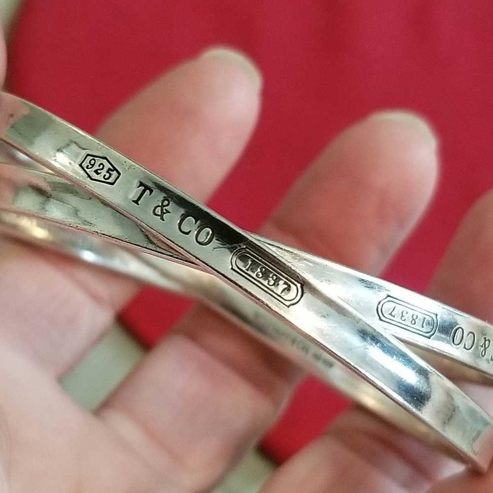 Authentic Tiffany & Co 1837  Interlocking Bangle … - image 11