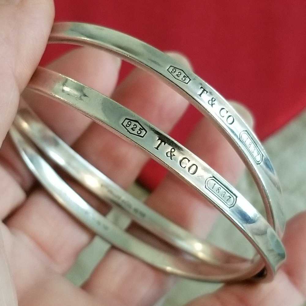 Authentic Tiffany & Co 1837  Interlocking Bangle … - image 12