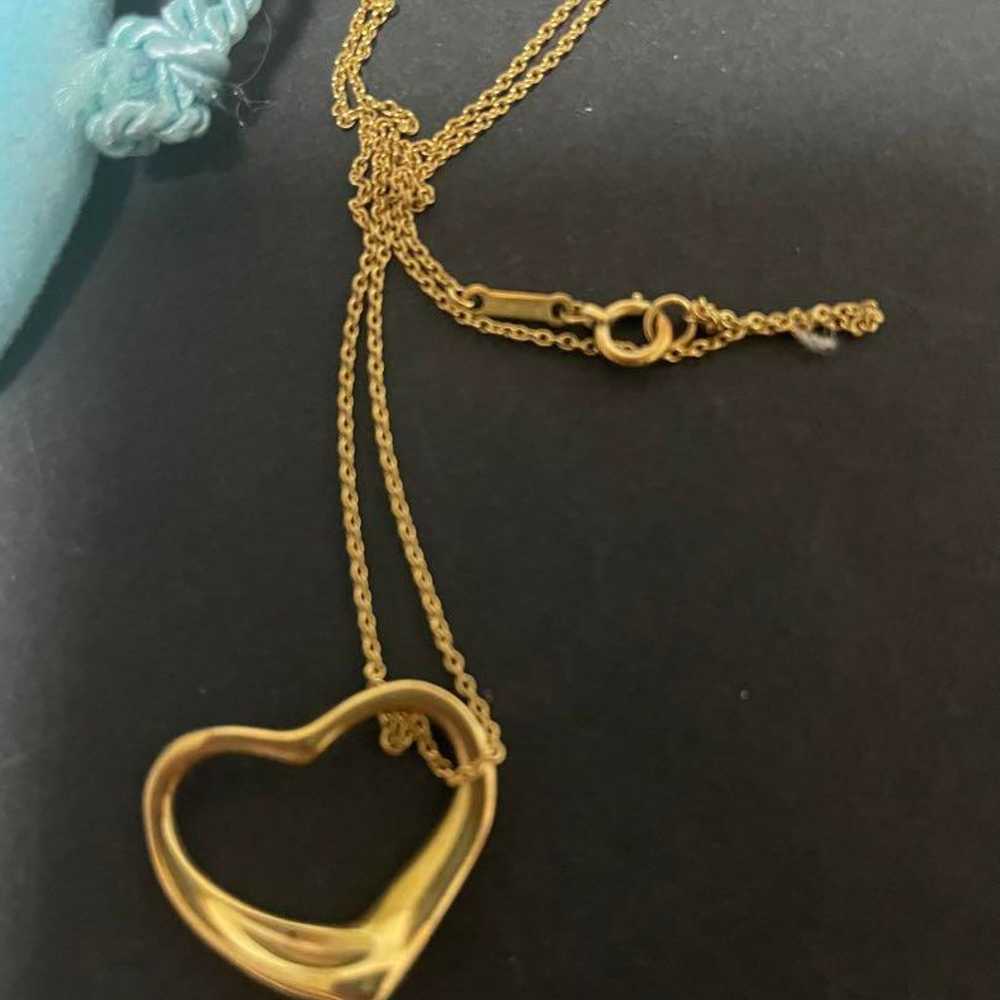 Tiffany & Co. Vintage Heart-Shaped Gold Necklace - image 3