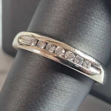 Mens Vintage Estate 10k White Gold Diamond Ring 3.