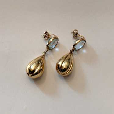 Vintage Aquamarine And 14k Gold Earrings