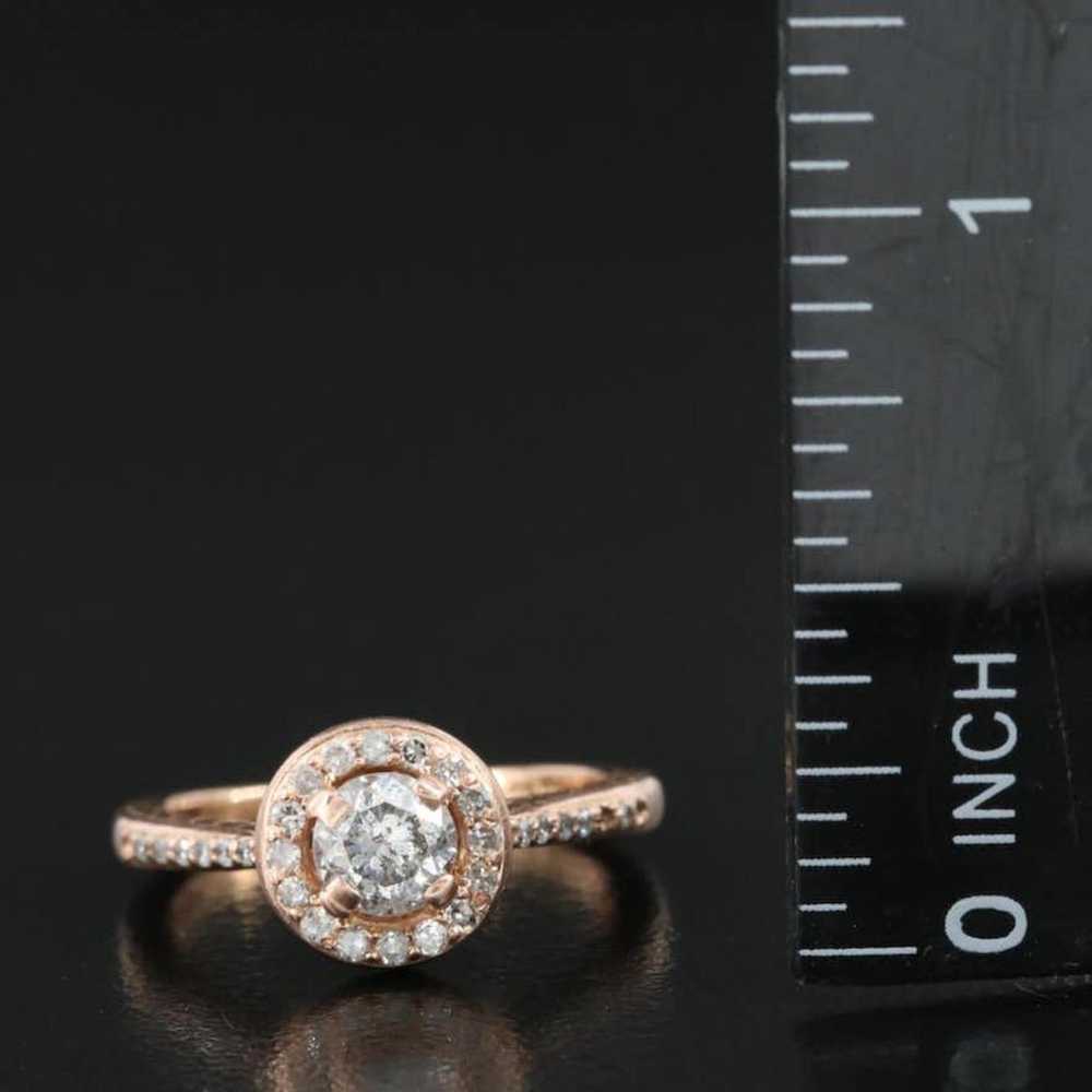 10KT Rose Gold Diamond Halo Ring - image 10