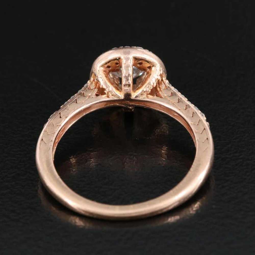 10KT Rose Gold Diamond Halo Ring - image 7