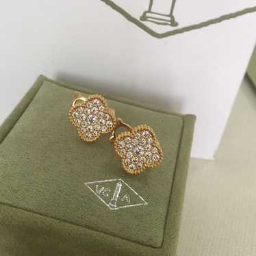 Vintage earrings 18K yellow gold Diamond