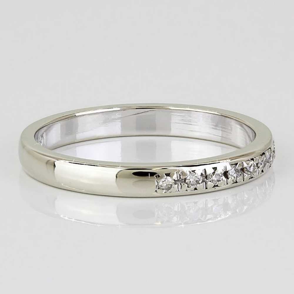 Vintage 14k White Gold Diamond Anniversary Band /… - image 3