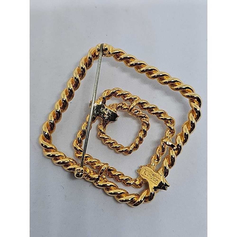 VTG Joseph Mazer Jomaz Gold Tone Rhinestone Penda… - image 4