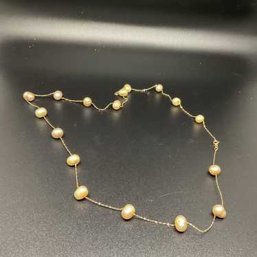 14k Yellow Gold & Freshwater Pearls Necklace 13.9g