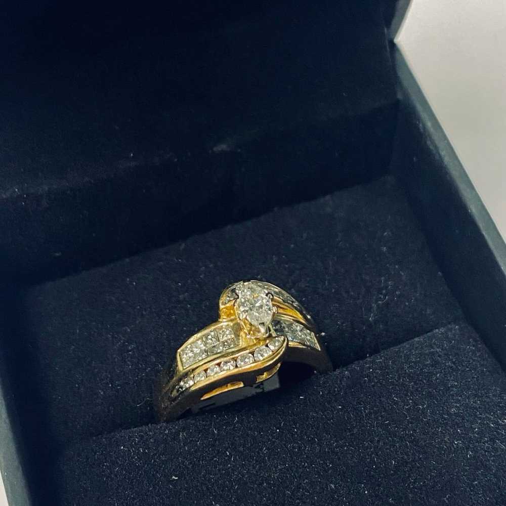 Gold Diamond Ring - image 1