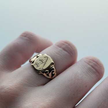 Antique Art Nouveau Signet Ring