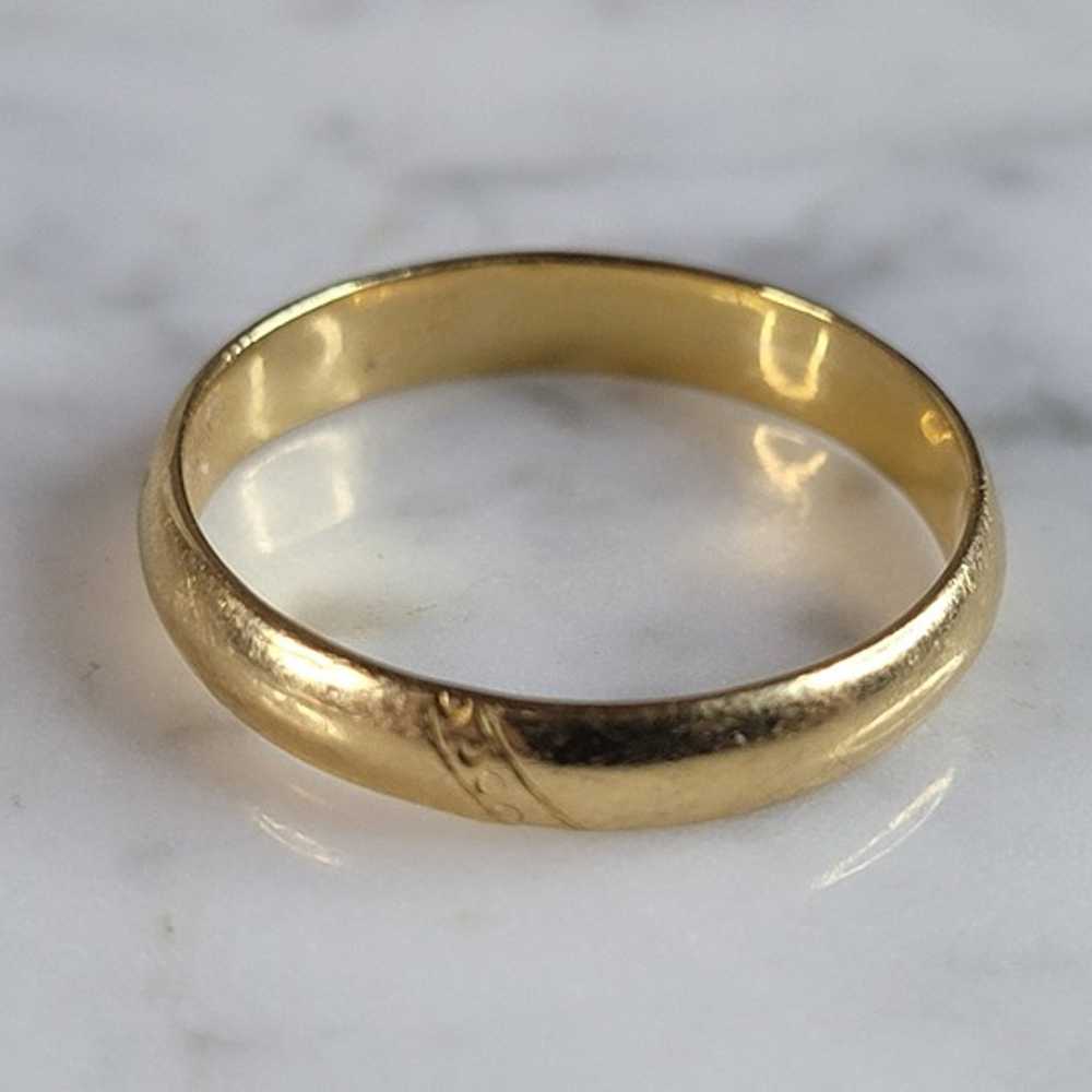 Womens Vintage Estate 18K Yellow Gold Wedding Ban… - image 3