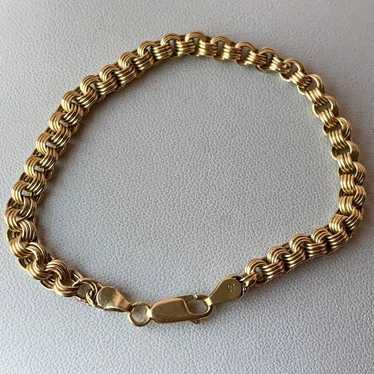 Vintage Israeli 14k Yellow Gold Ornate Bracelet