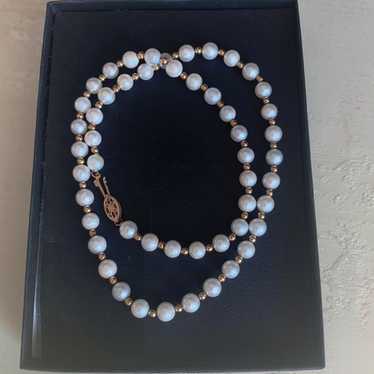 Vintage 14K YG Pearl Necklace