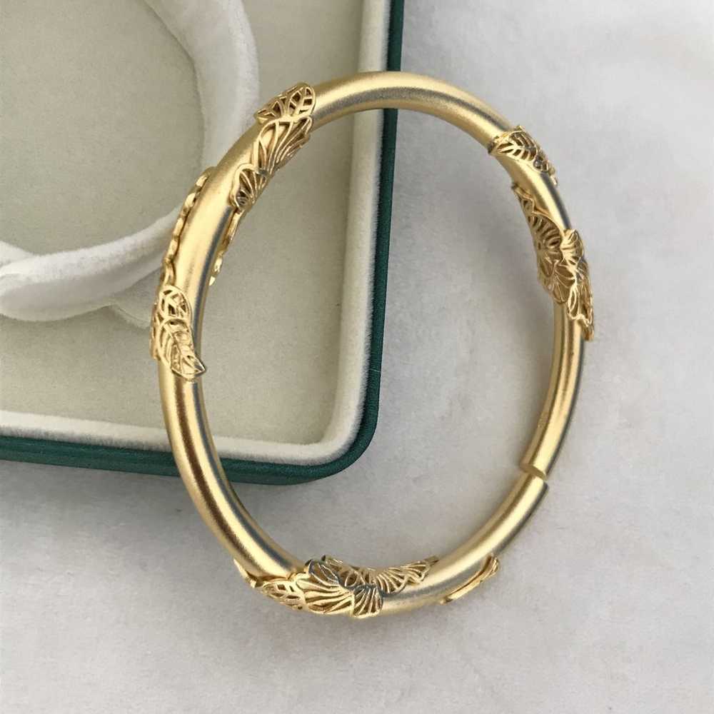 999 24k Soild Yellow Gold Acacia vine Bracelet - image 4