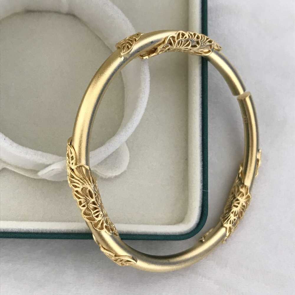 999 24k Soild Yellow Gold Acacia vine Bracelet - image 6