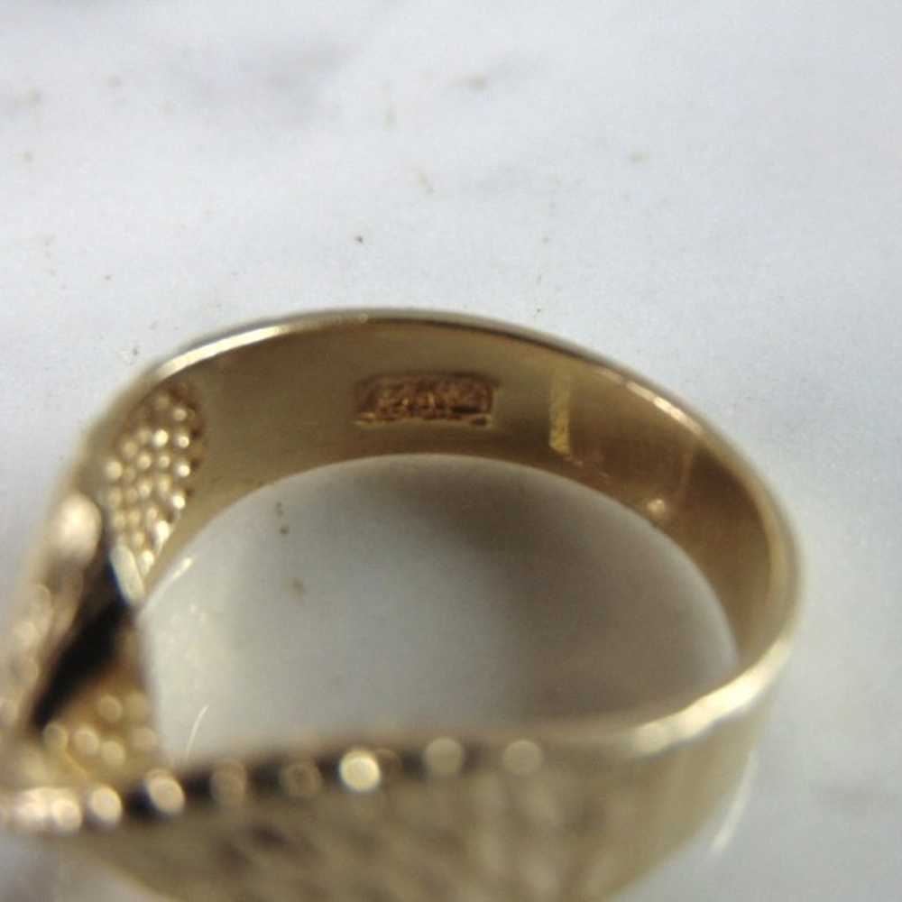 Womens 14k Yellow Gold Modernist Ring 4g E2969 - image 5