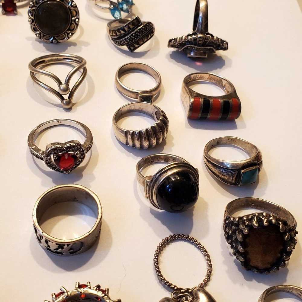 925 Sterling Silver Ring lot - image 10