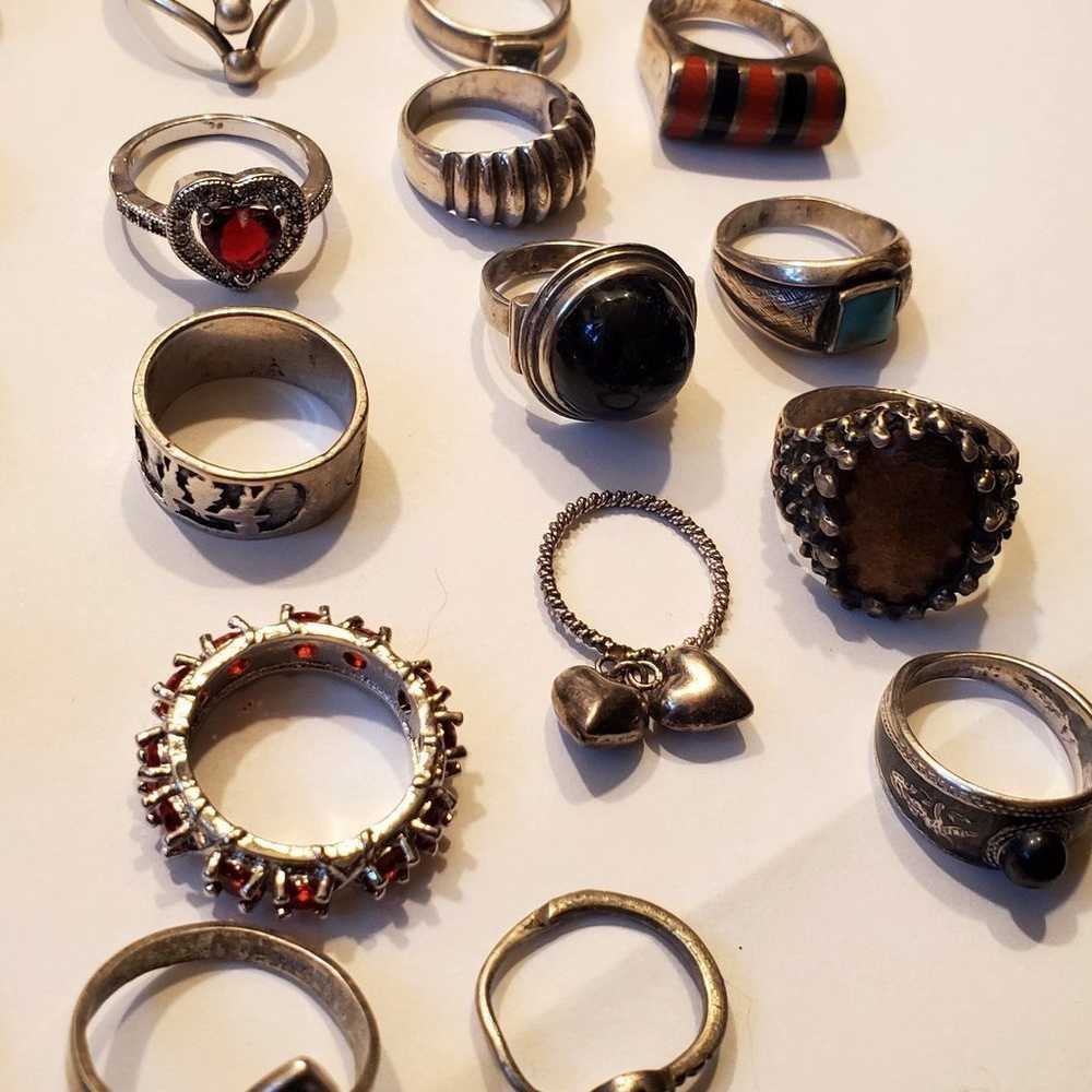 925 Sterling Silver Ring lot - image 11