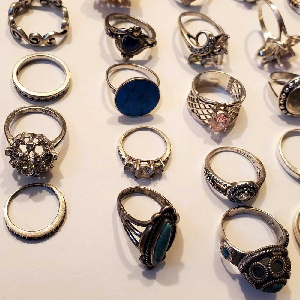 925 Sterling Silver Ring lot - image 5