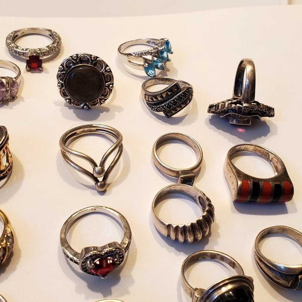 925 Sterling Silver Ring lot - image 9