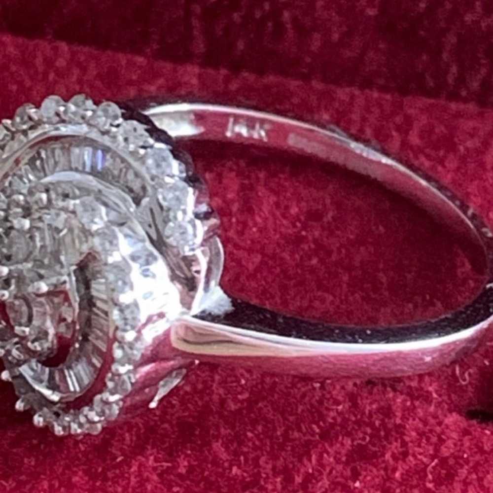 14K White Gold 3/4 ct tw Diamond Ring - image 2