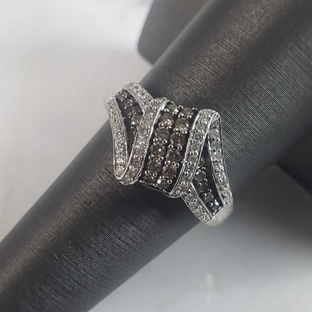 Womens Vintage Estate 10k White Gold Diamond Ring… - image 1