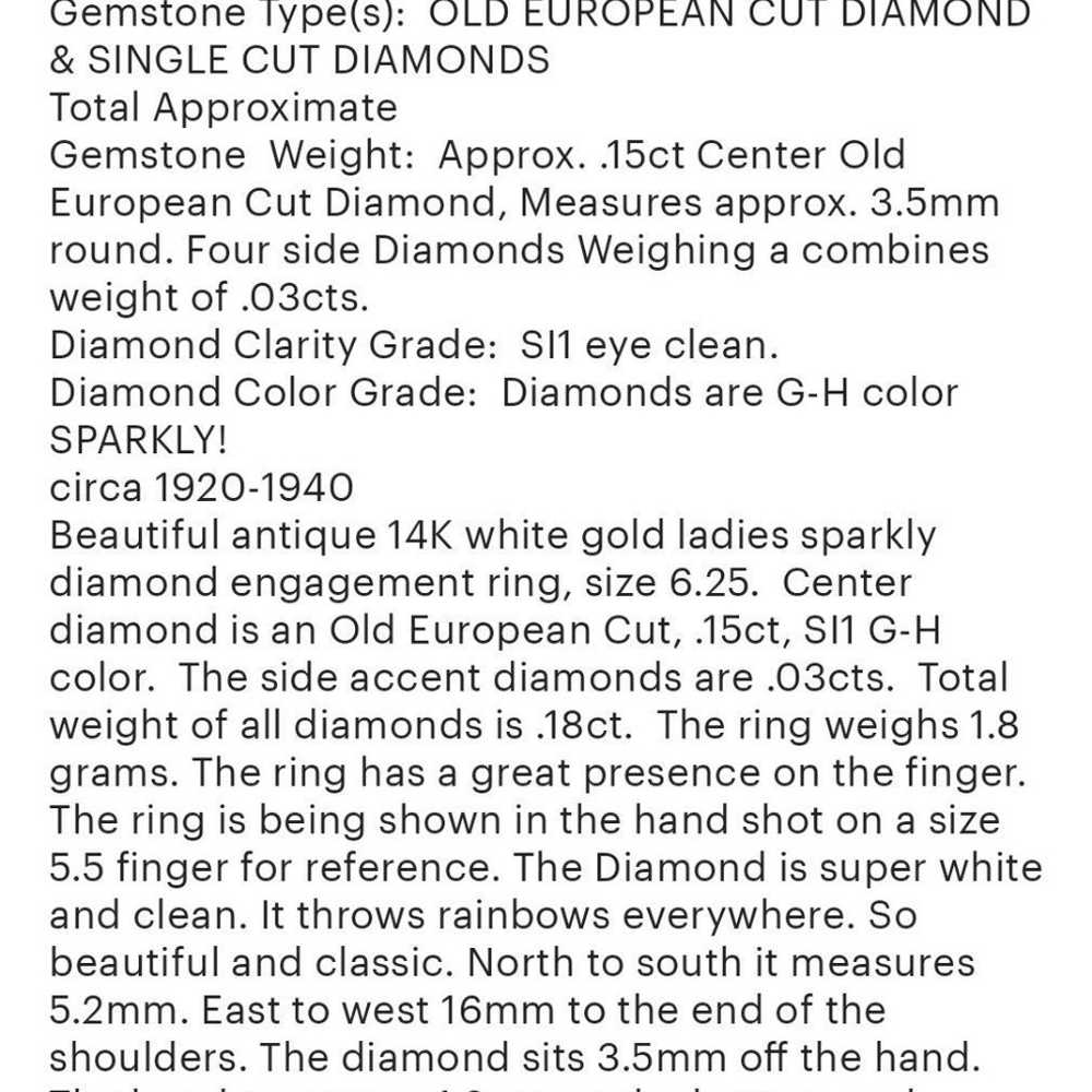 Antique diamond engagement ring (6.25) - image 5