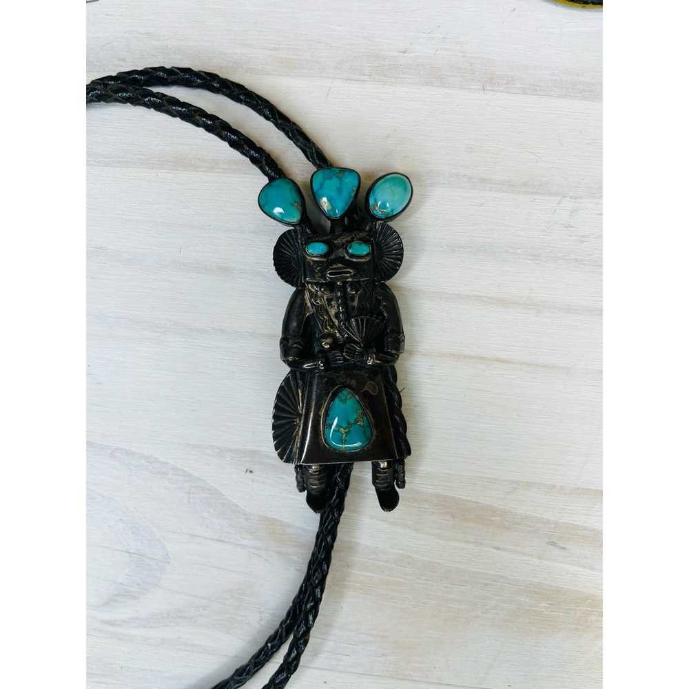 Vintage Sterling Silver Turquoise Kachina Doll Bo… - image 2