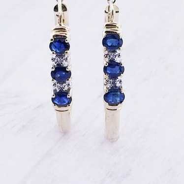 14k Sapphire and Diamond Earrings