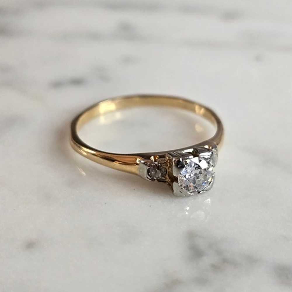 Womens Vintage Estate 14k Gold Diamond Engagement… - image 5