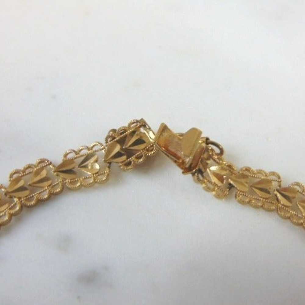 Womens Vintage Estate 10K Yellow Gold Heart Filig… - image 3