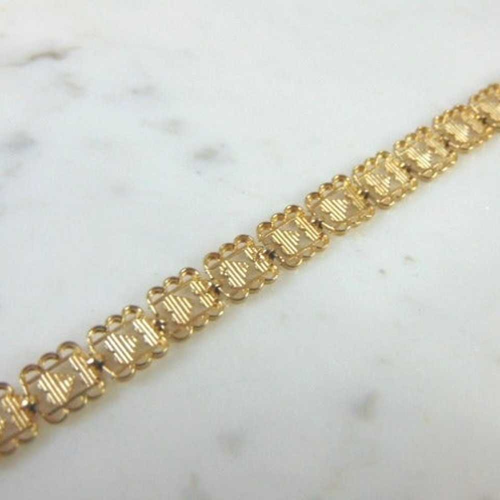 Womens Vintage Estate 10K Yellow Gold Heart Filig… - image 4