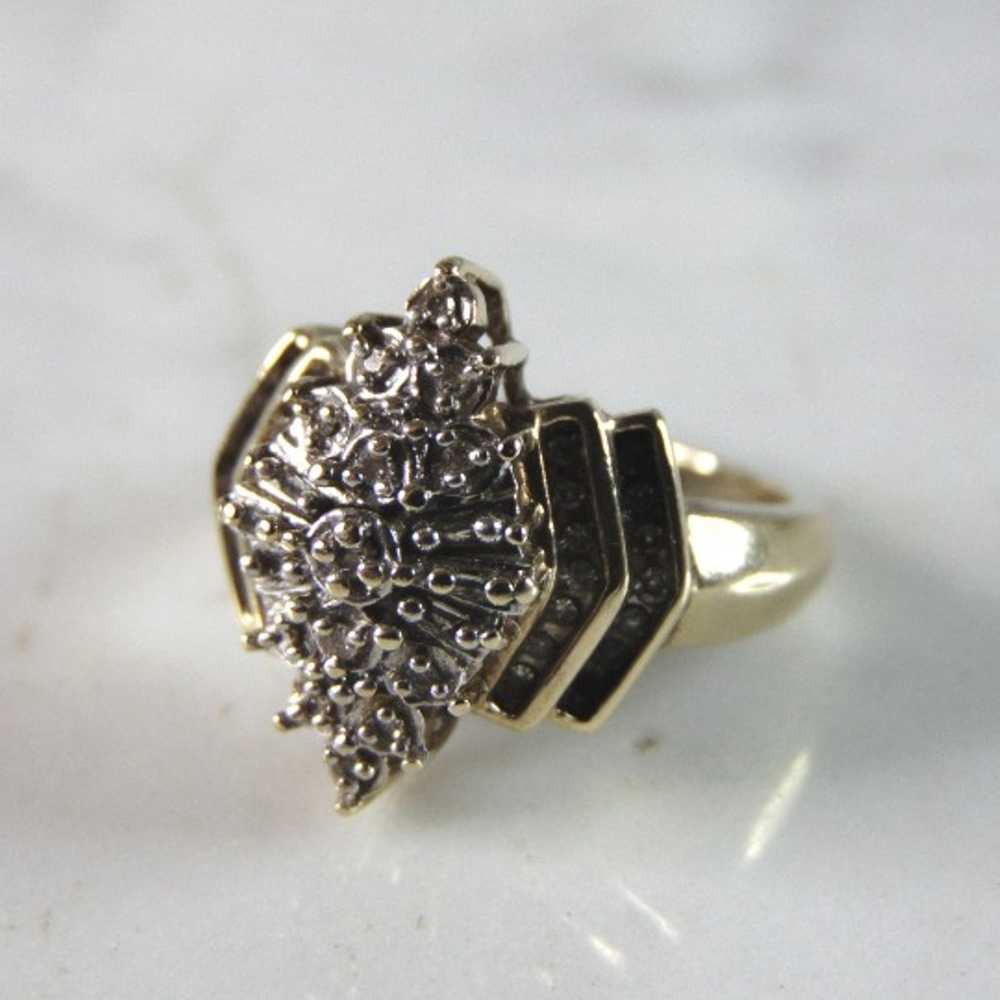 Womens 10K Yellow Gold Diamond Ring, 5.6g E2970 - image 4