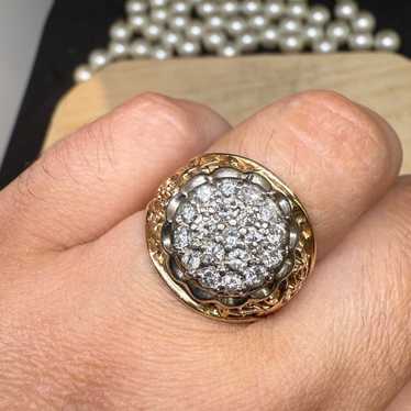 10k yellow gold 1 ctw diamond vintige cluster ring