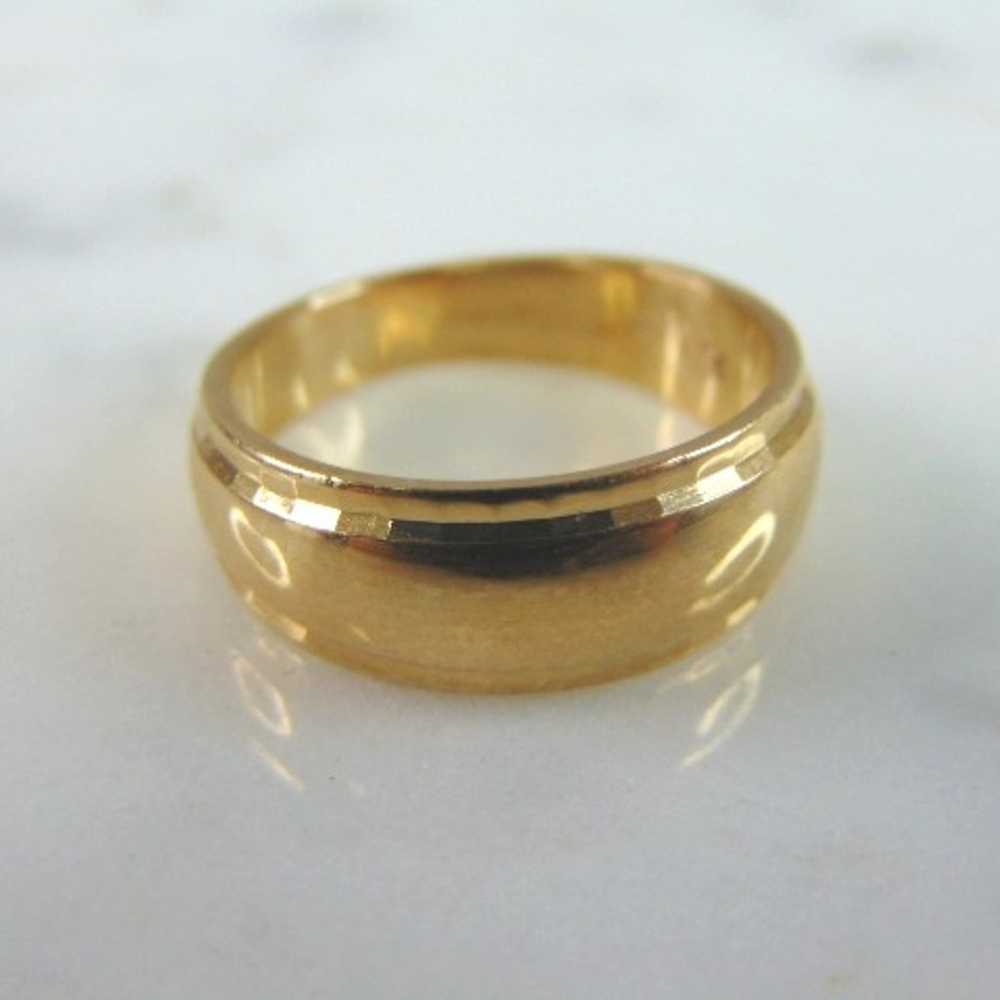 Womens Vintage Estate 14k Yellow Gold Band Ring E… - image 4